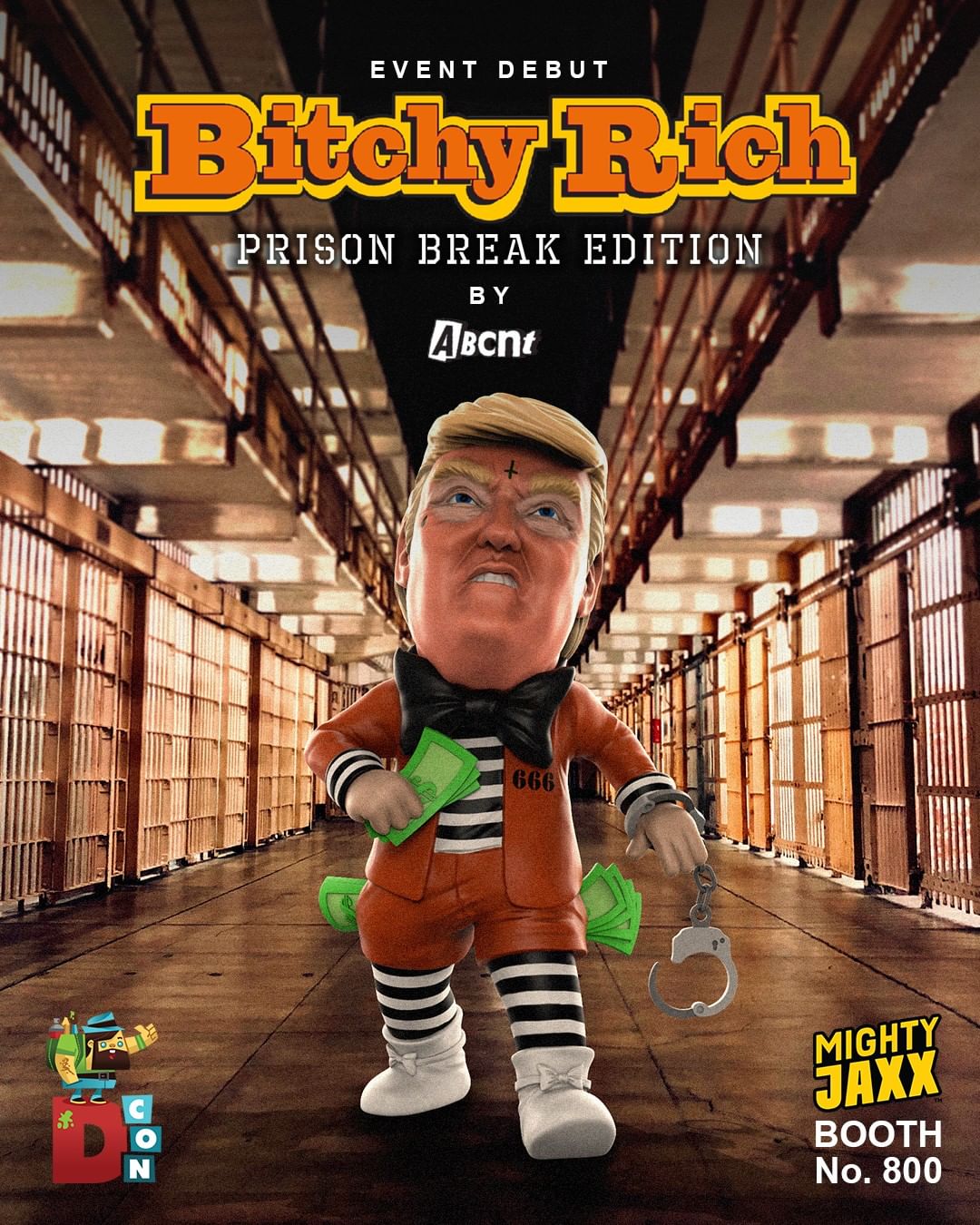 Bitchy Rich Prison Break Edition. ABCNT x Mighty Jaxx. Debuts at DesignerCon 2019.