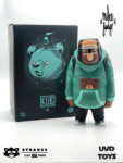 Strangecat Exclusive Kub Teal vinyl art toy from artist Mike Fudge and UVD Toys.
